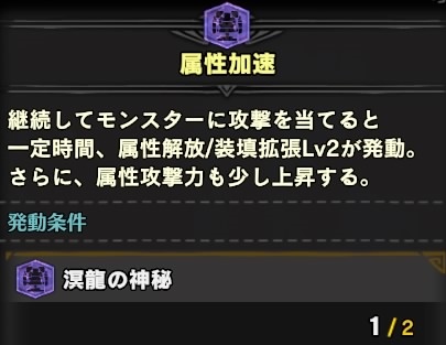 MHWIB属性加速スキル