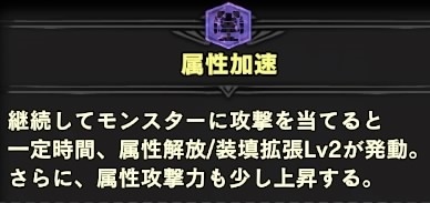 MHWIB属性加速スキル説明